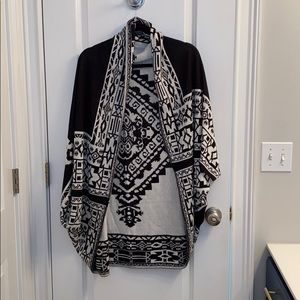 Black and white Poncho sweater